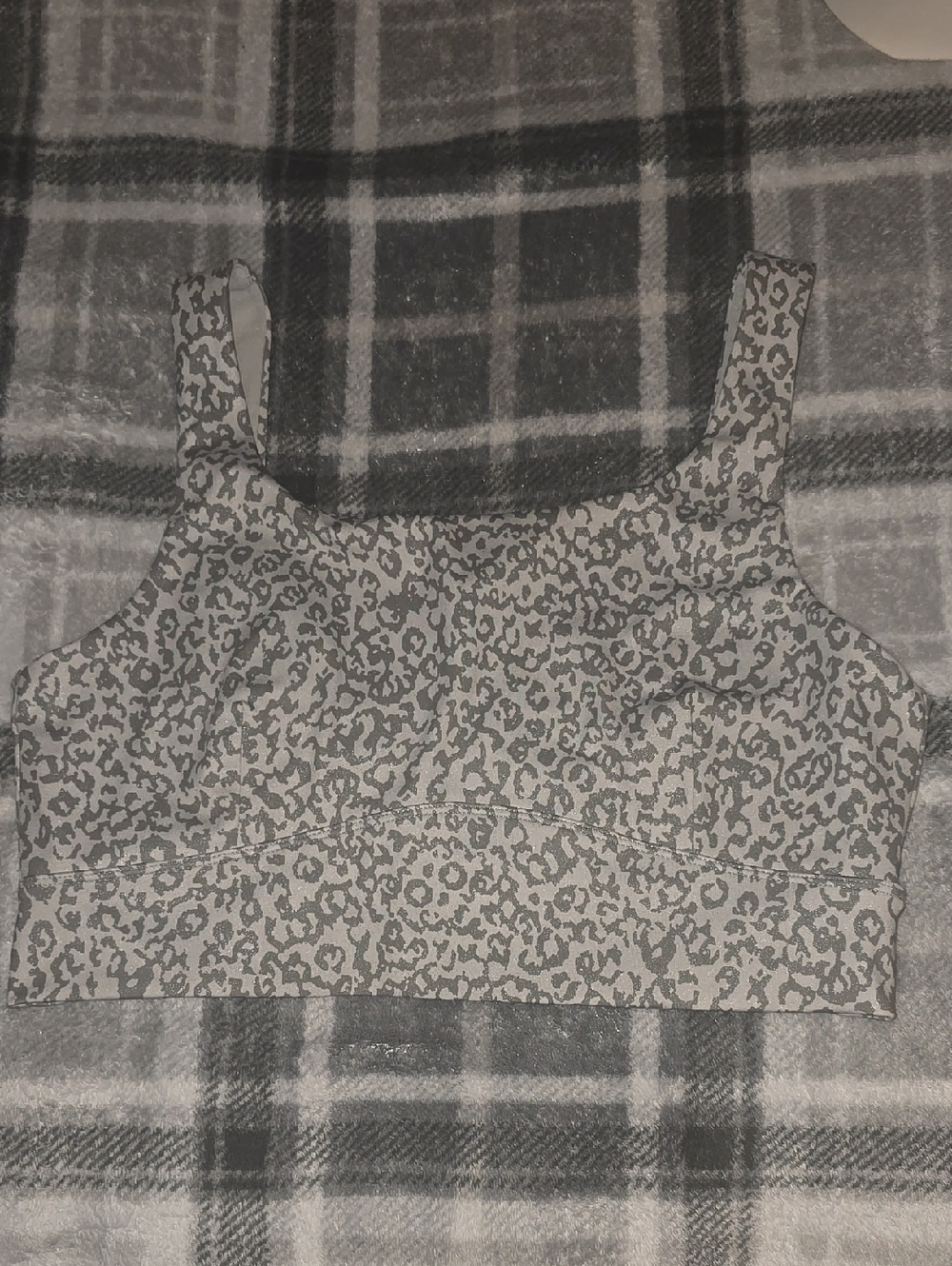 Mono B Grey Leopard Print Crop Top